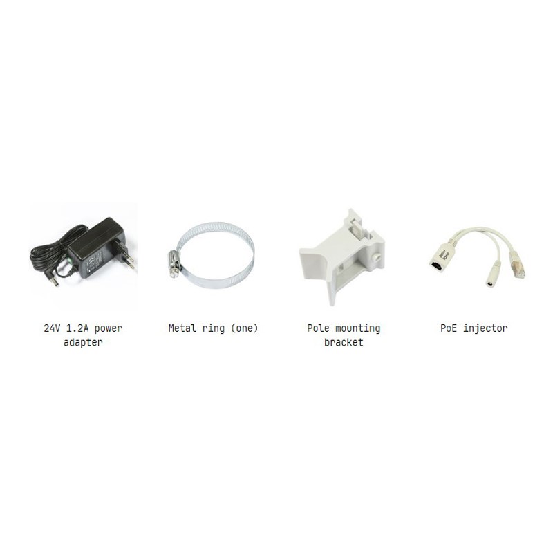 محتویات جعبه رادیو وایرلس سیم کارت خور میکروتیک مدل SXTR-FG621-EA-SXT LTE6 kit